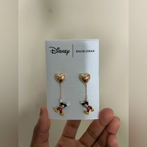 NEW— BaubleBar Gold Mickey Earrings Valentines